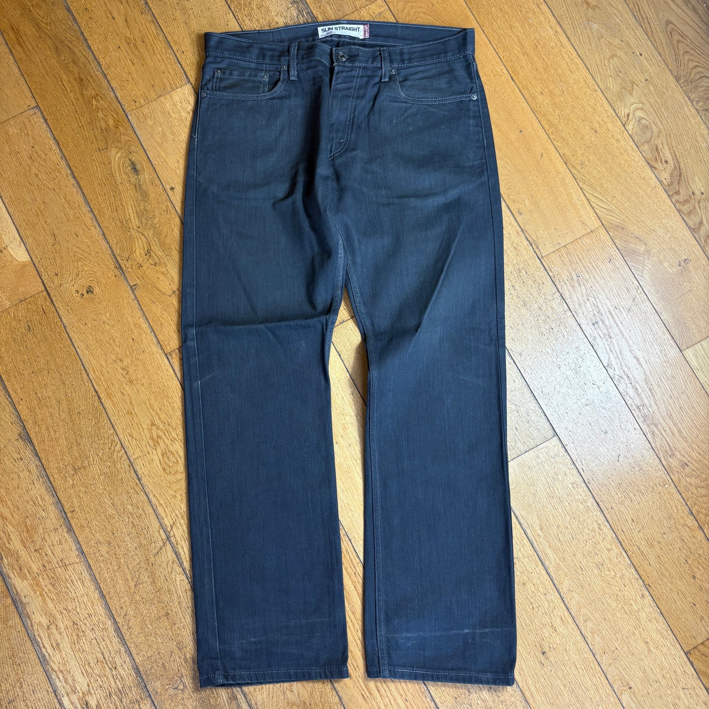 Vintage Levis 514 Straight Grey Denim Jeans - 38
