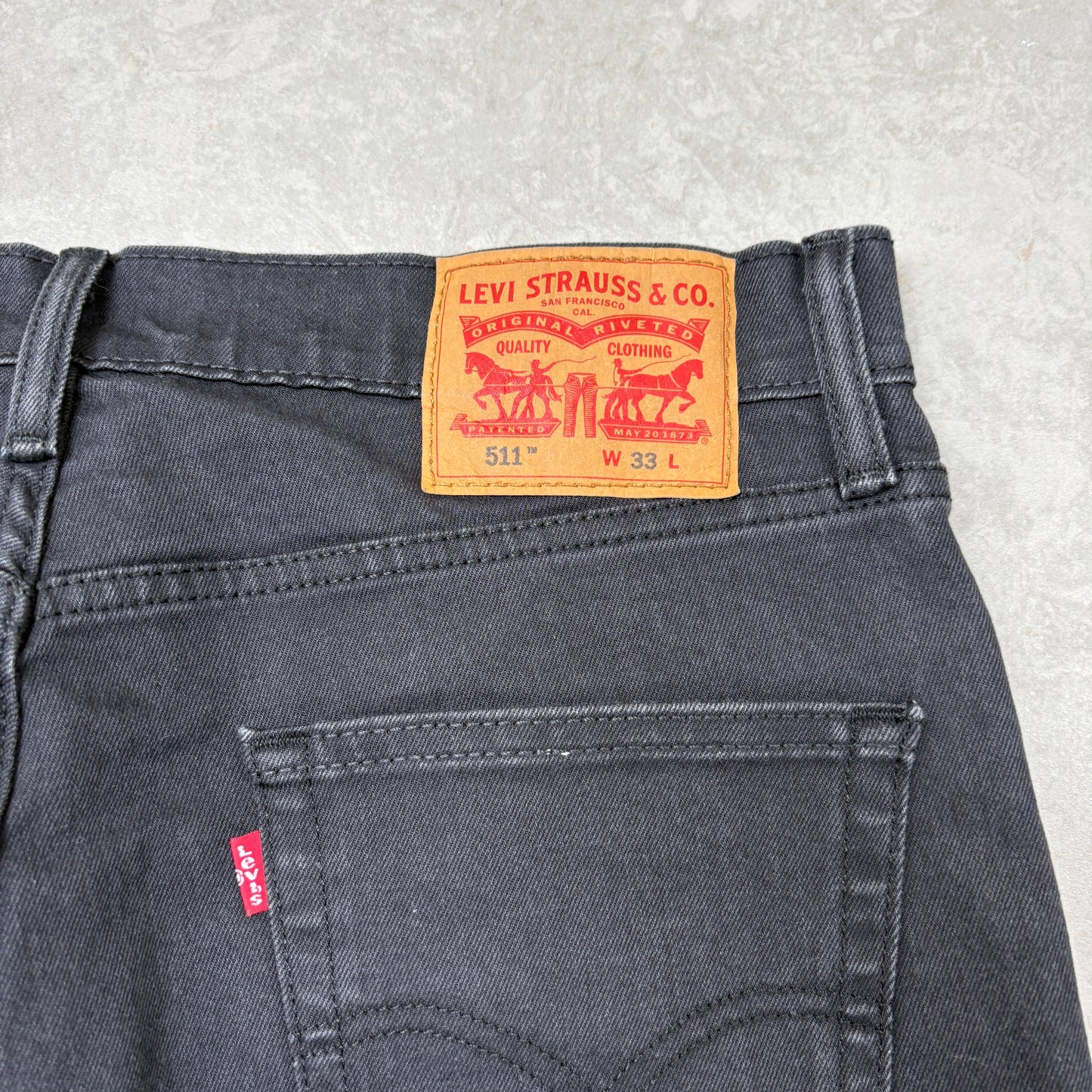 Vintage Levis 511 Black Denim Shorts - 33