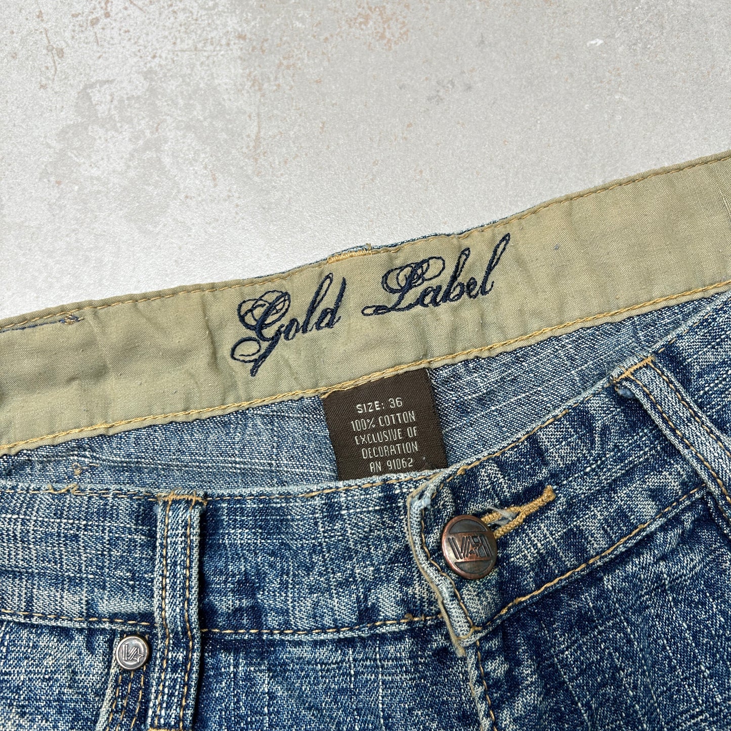 Vintage Double Knee Hip Hop Baggy Blue Shorts Jorts - 36