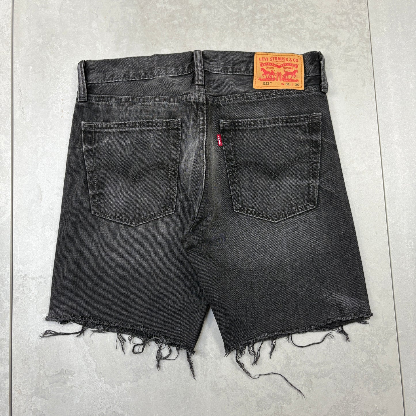 Vintage Levis 513 Black Denim Shorts - 31