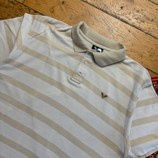 Vintage Avirex Stripe Cream Polo Shirt - XL