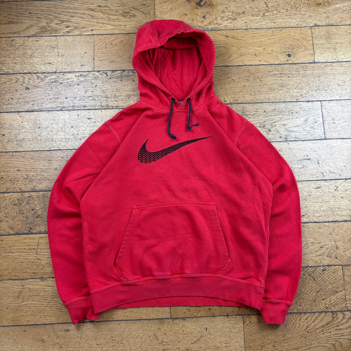 Vintage Nike Red Embroidered Hoodie Sweatshirt - M