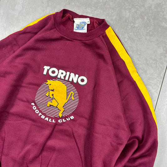 Vintage 90s Rare Torino FC Football Burgundy Sweatshirt - M