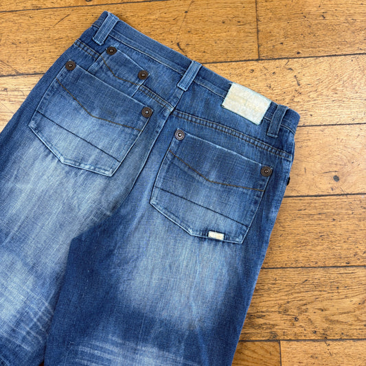 Vintage Enyce Embroidered Blue Hip Hop Baggy Shorts Jorts - 34