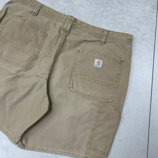 Vintage Womens Carhartt Workwear Baggy Brown Carpenter Shorts - Size 14