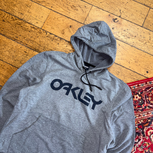 Vintage Oakley Grey Hoodie Sweatshirt - S