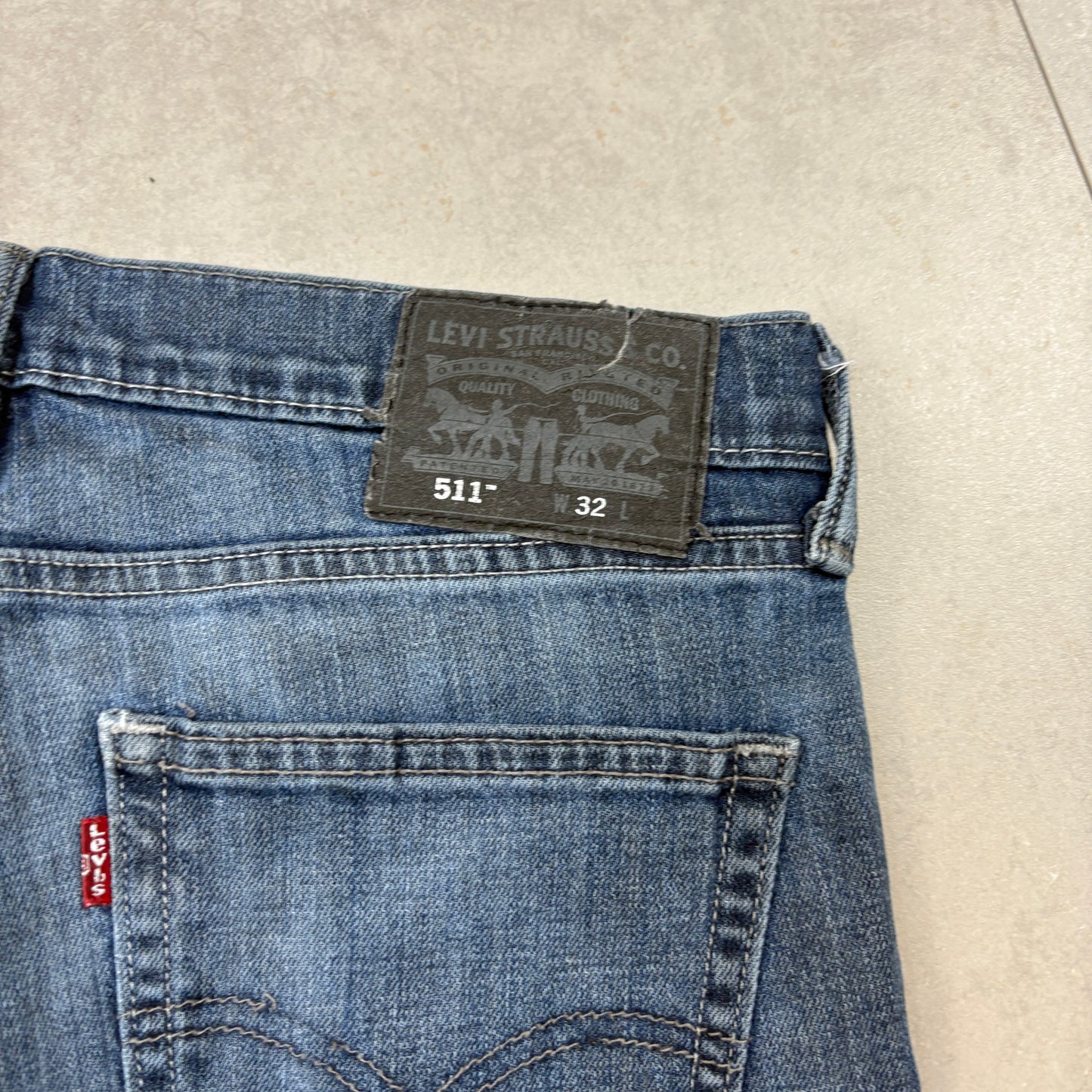 Vintage Levis 511 Blue Slim Denim Shorts - 32