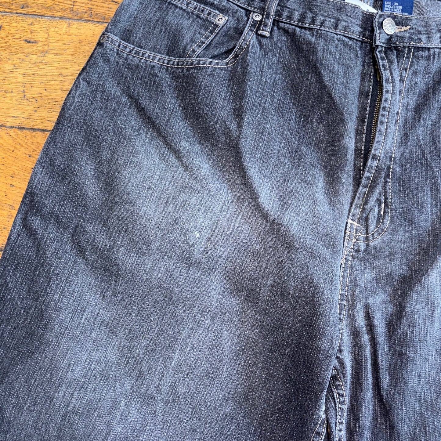 Vintage Bugle Boy Hip Hop Baggy Black Shorts Jorts - 38