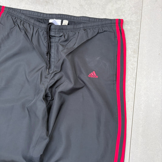 Vintage Adidas Black Baggy Tracksuit Sweatpants Track Pants Bottoms - L