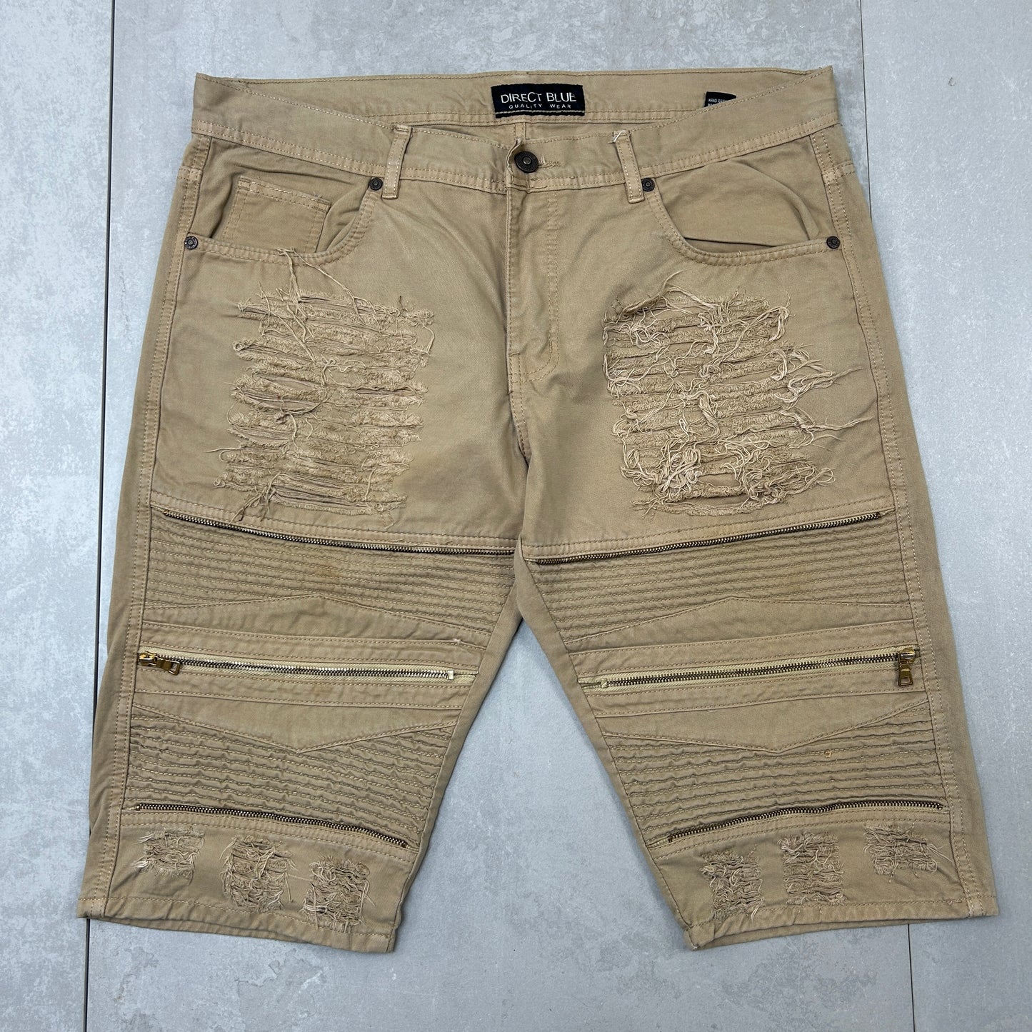 Vintage Moto Hip Hop Brown Shorts Jorts - 39