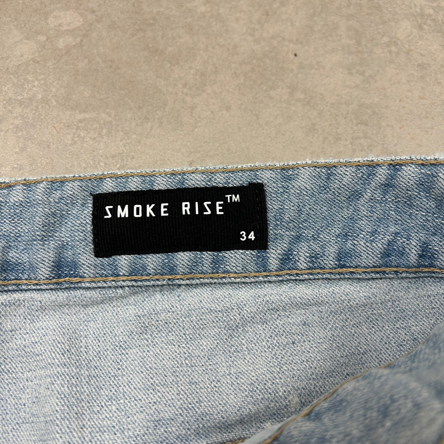 Vintage Graffiti Hip Hop Straight Light Blue Shorts Jorts - 34