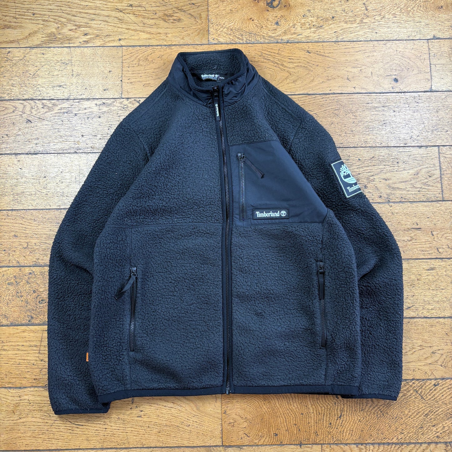 Vintage Timberland Black Embroidered Fleece Sweatshirt - M