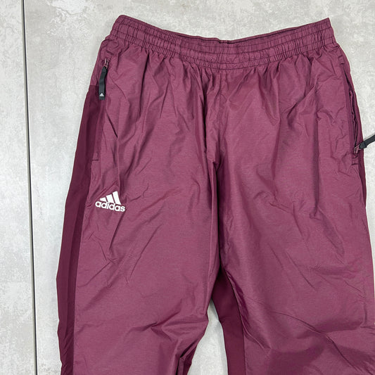 Vintage Adidas Burgundy Baggy Tracksuit Sweatpants Track Pants Bottoms - S