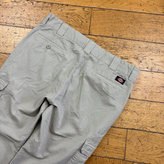 Vintage Dickies 874 Cream Cargo Skate Trousers - 36