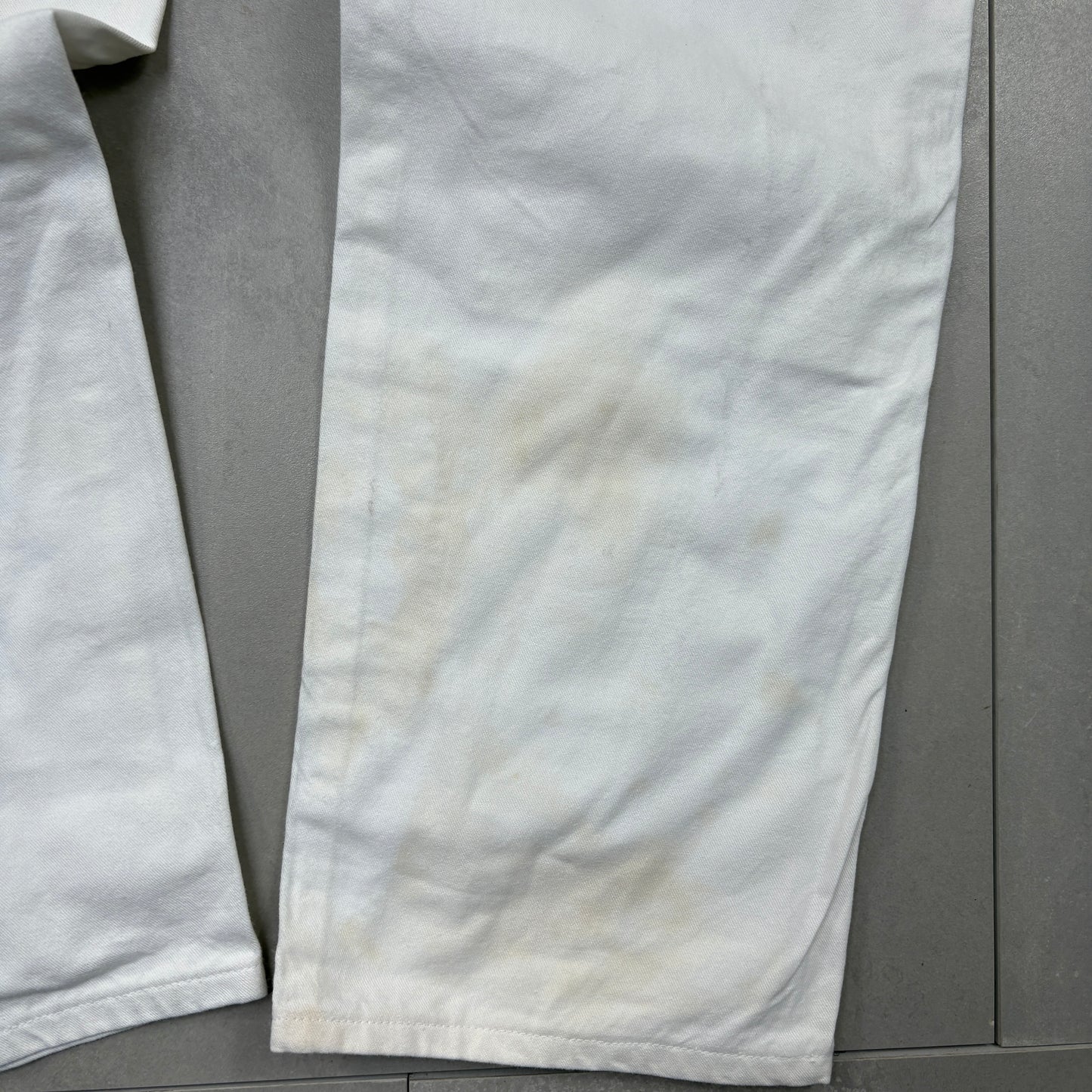 Vintage Dickies Workwear White Double Knee Carpenter Baggy Trousers - 32