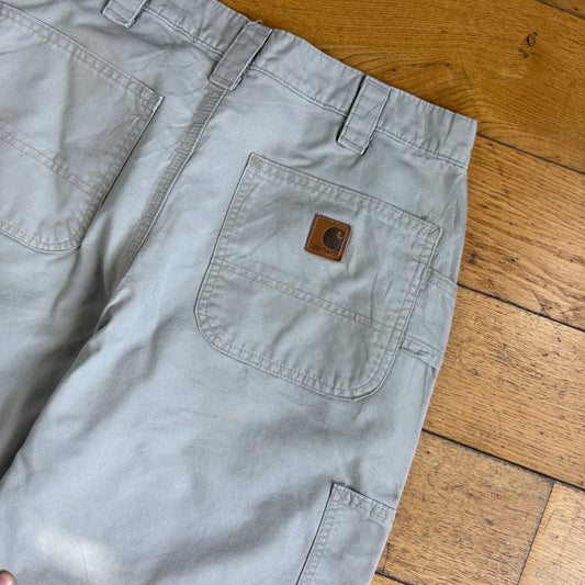 Vintage Carhartt Cream Workwear Baggy Carpenter Shorts - 32