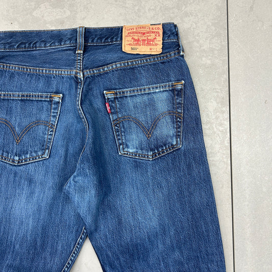 Vintage Levis 501 Straight Blue Denim Jeans - 28