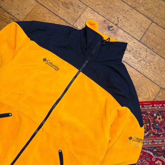 Vintage Columbia Yellow Zip Fleece Embroidered Sweatshirt - XL