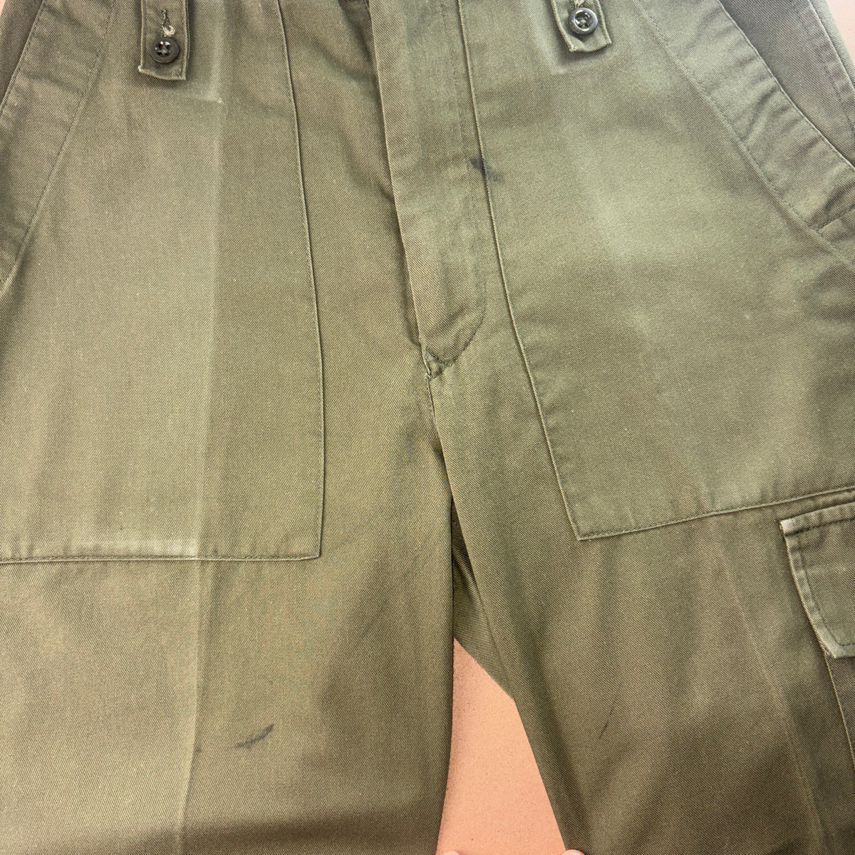 Green Army Military Cargo Fatigue Pants Trousers - 28S