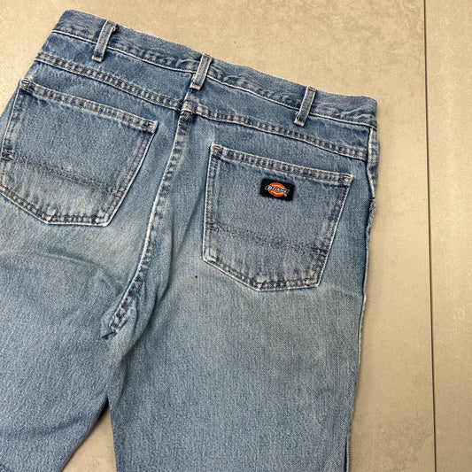 Vintage Dickies Workwear Carpenter Blue Baggy Shorts - 32