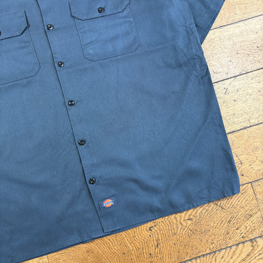 Vintage Dickies Grey Short Sleeve Workwear Shirt - XL