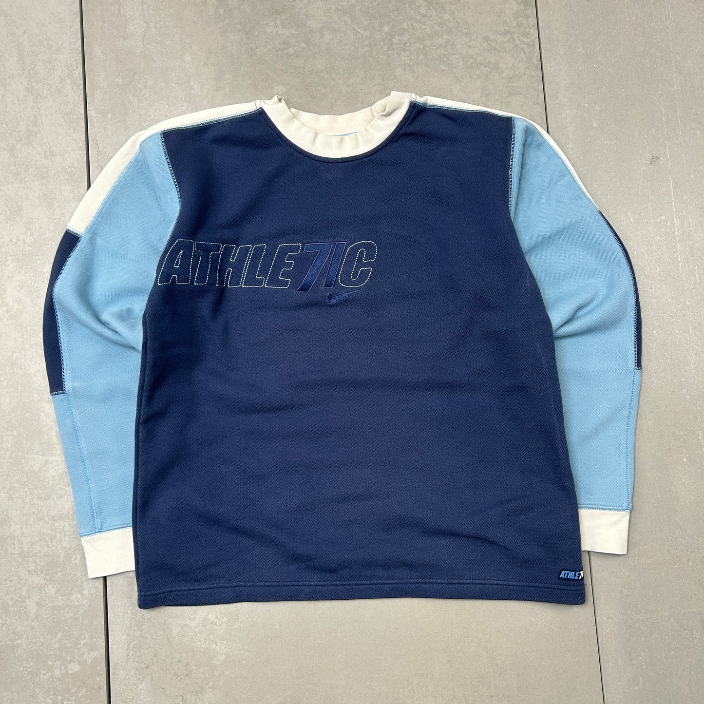 Vintage Nike Athletics Embroidered Blue Sweatshirt - S