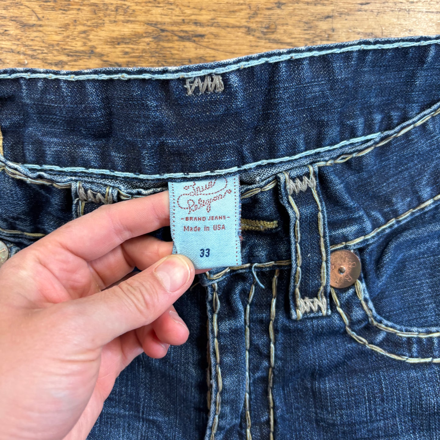 Vintage True Religion Blue Embroidered Y2K Shorts Jorts - 34