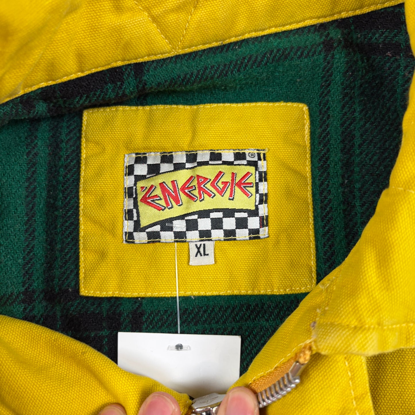 Vintage Energie 1993 Fireman Clasp Yellow Padded Jacket - XL