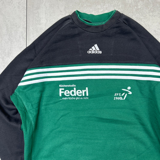 Vintage 90s Adidas Embroidered Green Sweatshirt - XL