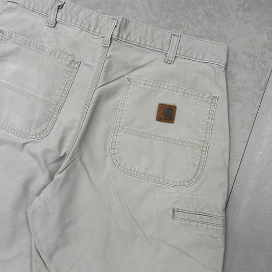Vintage Carhartt Workwear Baggy White Cream Carpenter Shorts - 32