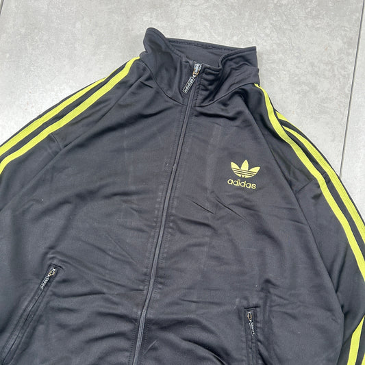 Vintage 80s Adidas Black Tracksuit Track Shell Windbreaker Jacket - M