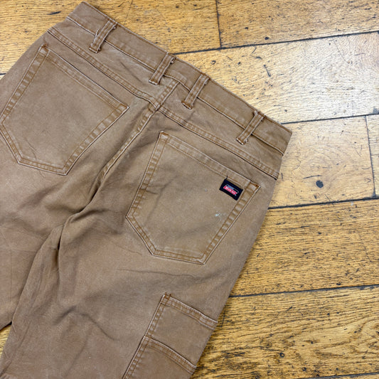 Vintage Dickies Workwear Carpenter Brown Baggy Shorts - 32
