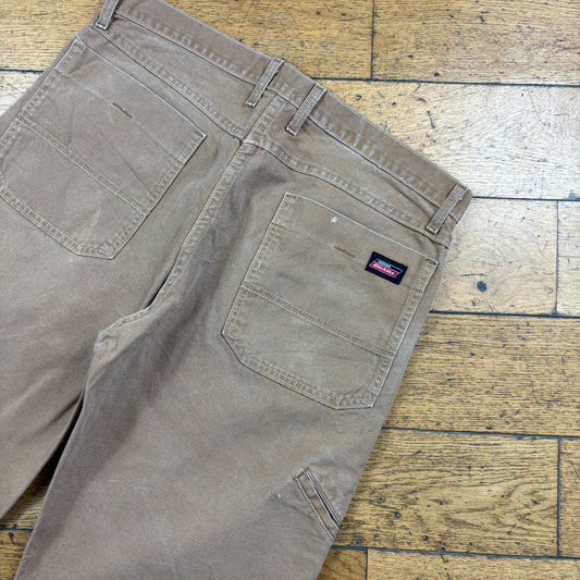 Vintage Dickies Workwear Carpenter Brown Baggy Shorts - 36