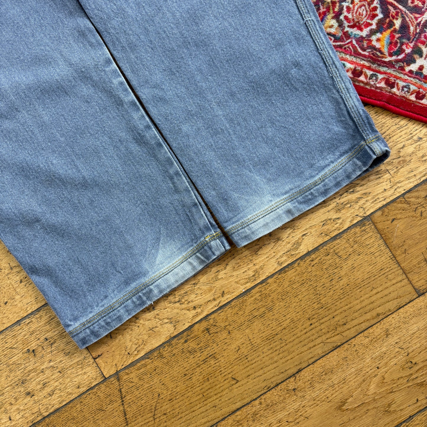 Vintage Willies Grey Carpenter Embroidered Y2K Hip Hop Baggy Jeans - 38