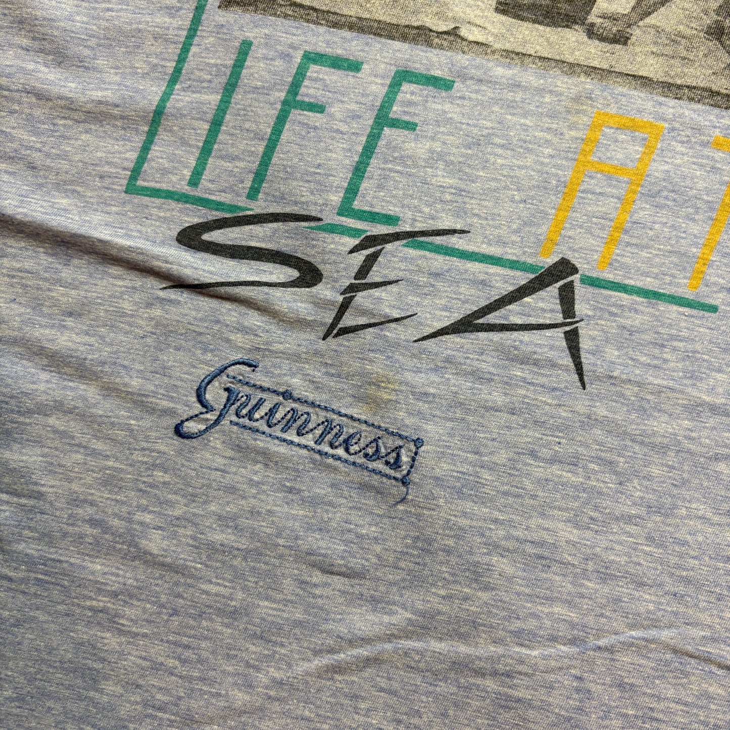 Vintage 90s Blue Guinness Single Stitch Graphic T-Shirt - XL