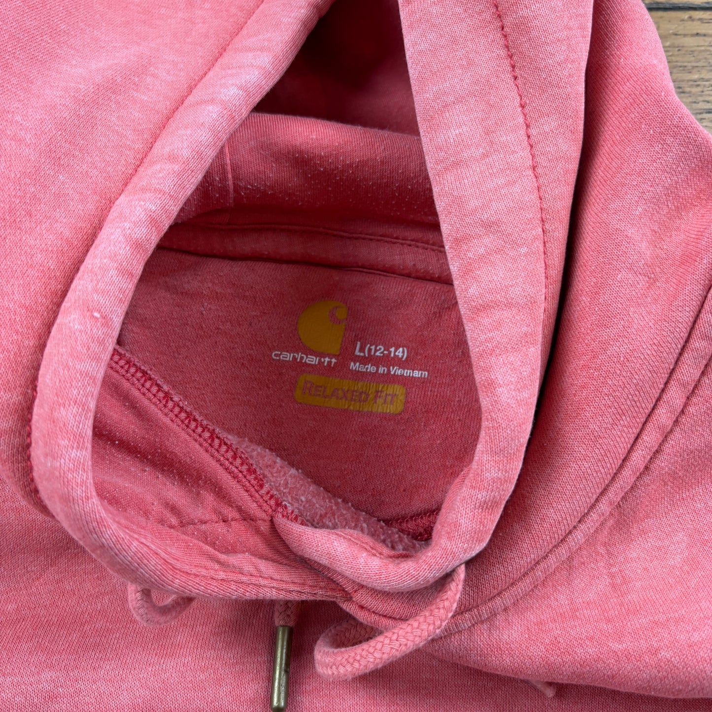 Vintage Carhartt Pink Womens Hoodie Sweatshirt - L