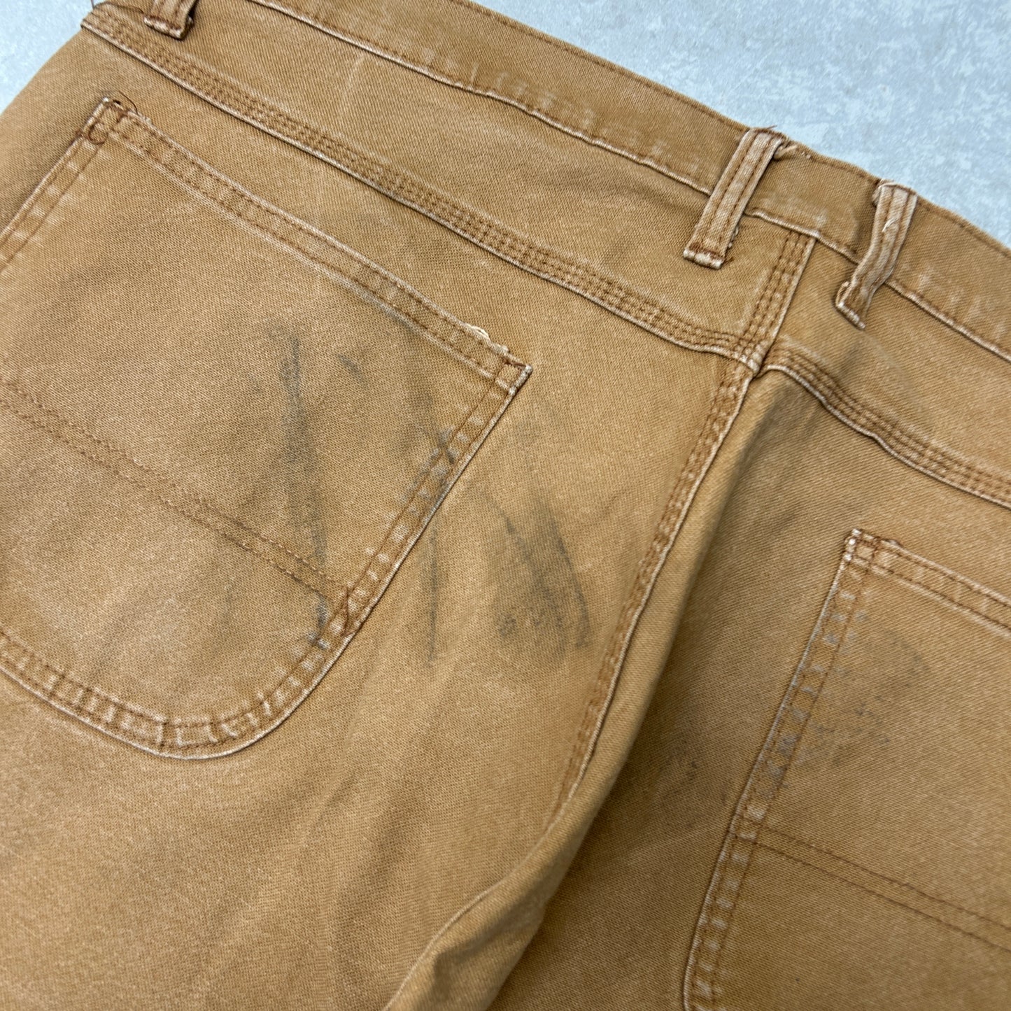 Vintage Dickies Workwear Carpenter Baggy Brown Trousers - 40