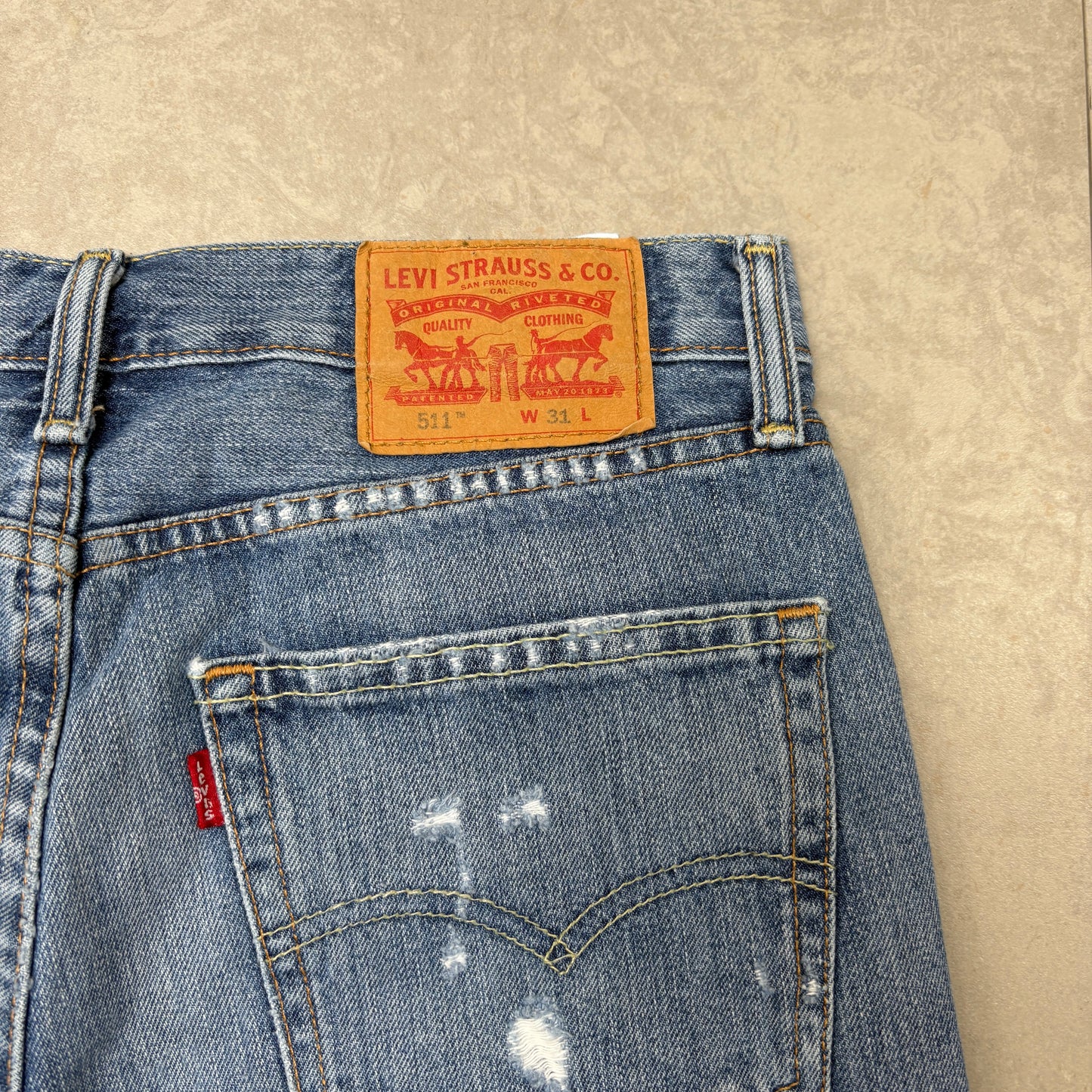 Vintage Levis 511 Blue Denim Shorts - 31
