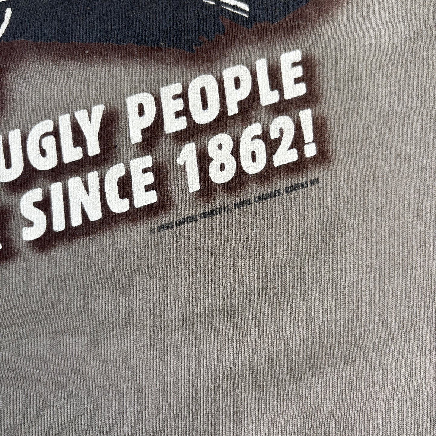Vintage 1998 Funny Beer Slogan Single Stitch Grey Graphic T-Shirt - M