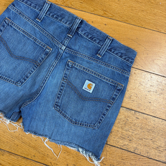 Vintage Carhartt Womens Blue Workwear Baggy Carpenter Jorts Shorts - Size 12