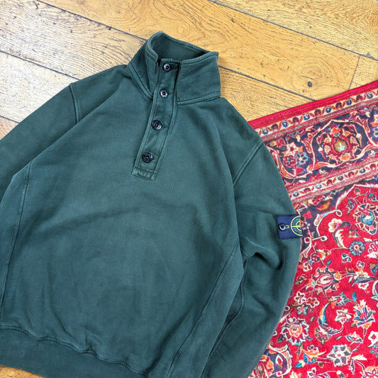 Vintage Stone Island Green Quarter Zip Sweatshirt - S