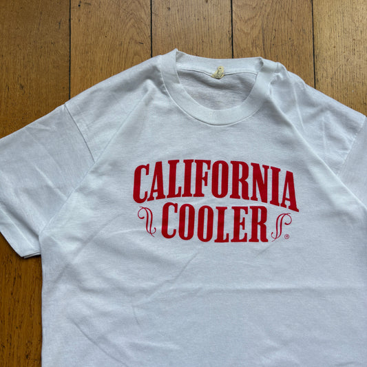 Vintage 1987 California Cooler Single Stitch White Graphic T-Shirt - S
