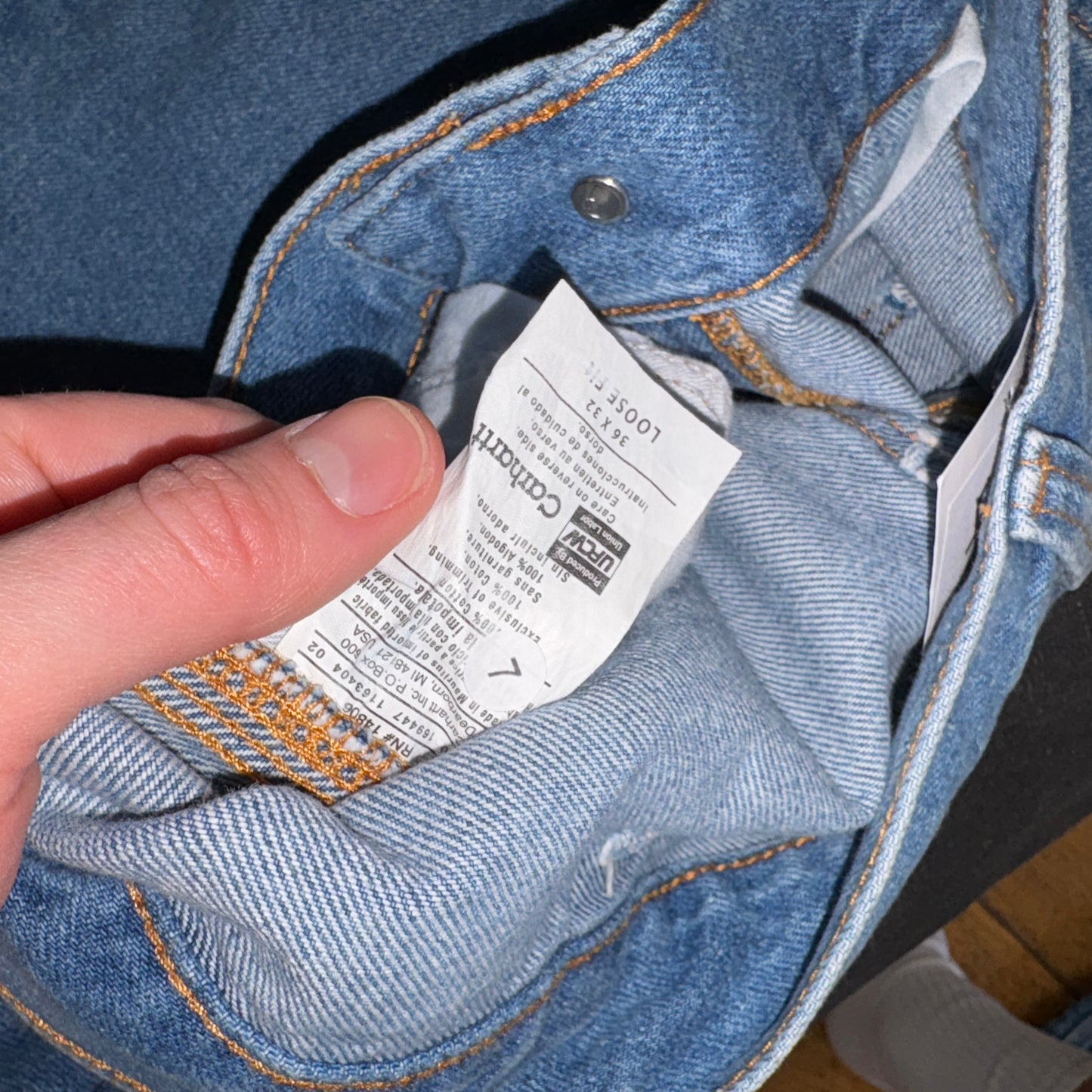New Carhartt Double Knee Carpenter Baggy Blue Jeans - 38R