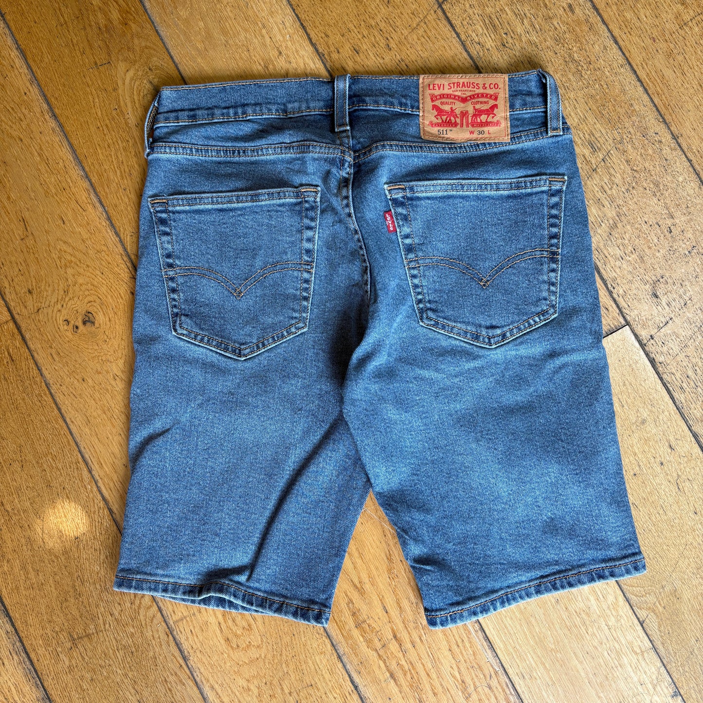 Vintage Levis 511 Slim Blue Denim Shorts - 30