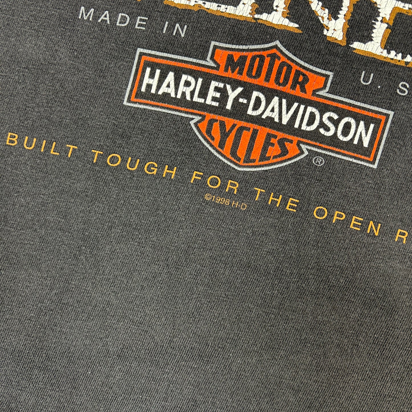 Vintage 1998 Harley Davidson Single Stitch Black Graphic T-Shirt - L