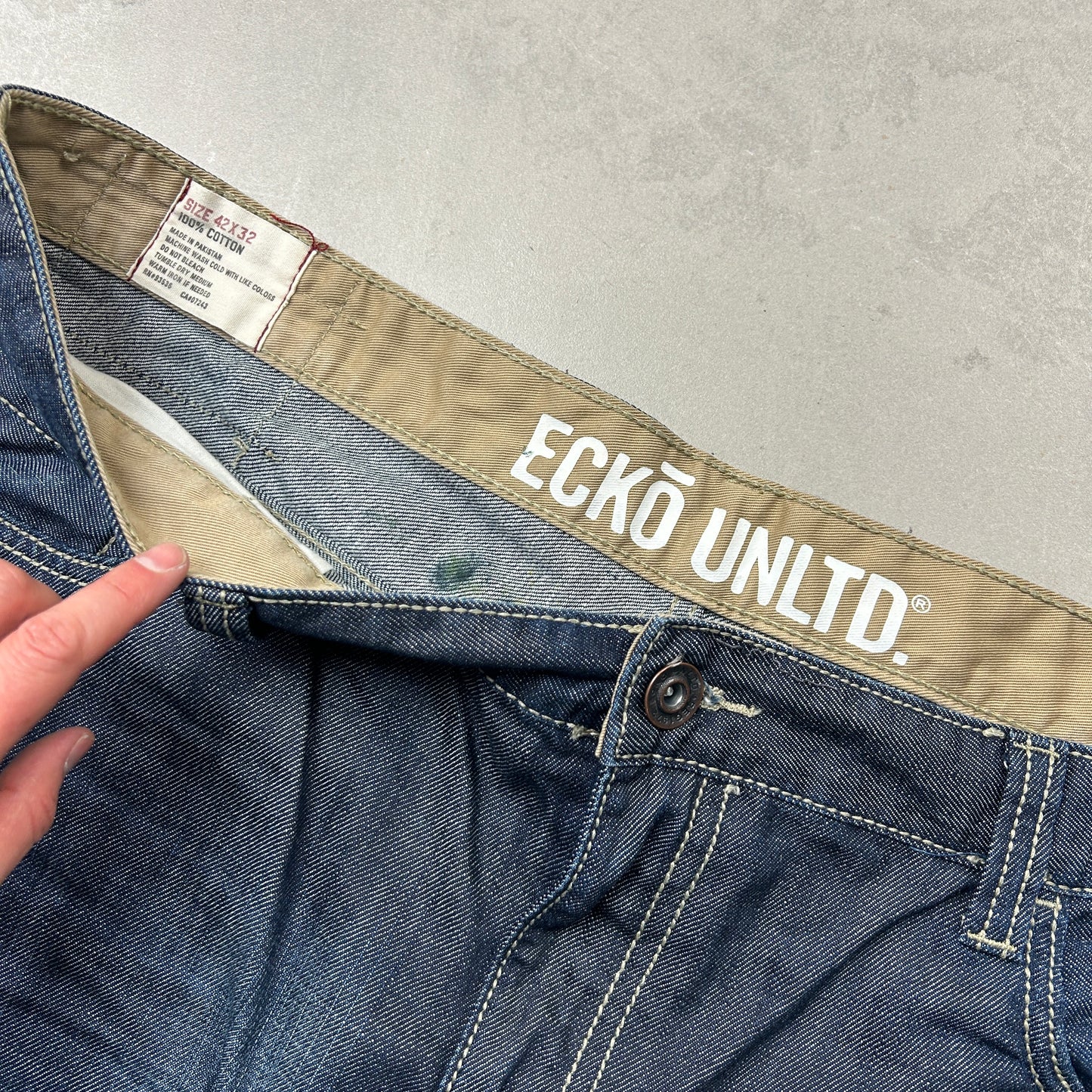 Vintage Ecko Embroidered Hip Hop Baggy Blue Jeans - 42