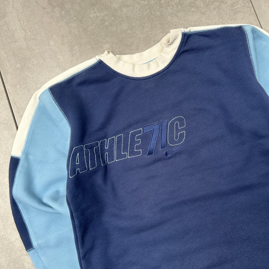 Vintage Nike Athletics Embroidered Blue Sweatshirt - S
