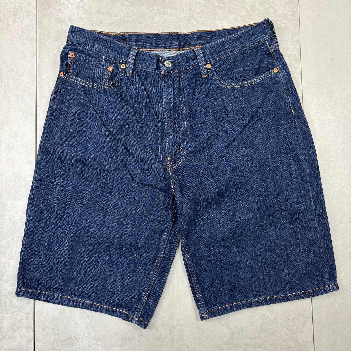 Vintage Levis 469 Baggy Blue Denim Shorts - 36