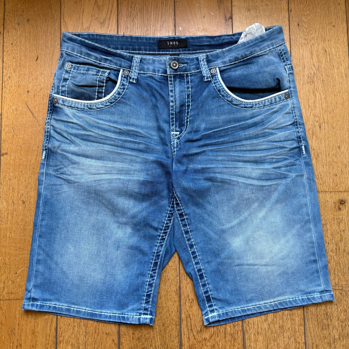 Vintage Hip Hop Blue Shorts Jorts - 38