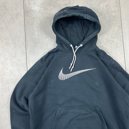 Vintage 00s Nike Swoosh Black Embroidered Sweatshirt - L